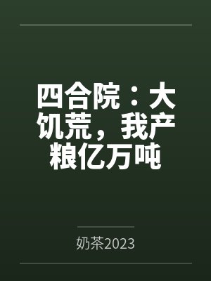万平安闫福贵四合院:大饥荒,我产粮亿万吨 万平安闫福贵四合院:大饥荒,我产粮亿万吨