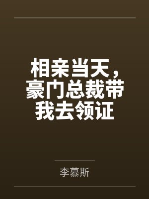 相亲当天,豪门总裁带我去领证 相亲当天,豪门总裁带我去领证