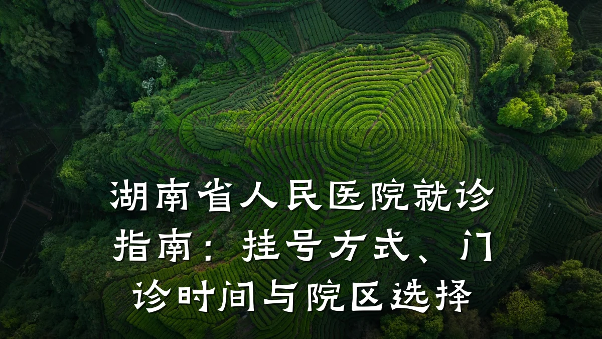 湖南省人民医院就诊指南：挂号方式、门诊时间与院区选择