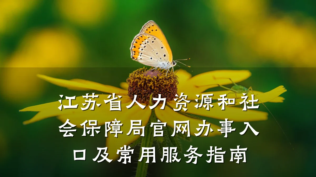 江苏省人力资源和社会保障局官网办事入口及常用服务指南
