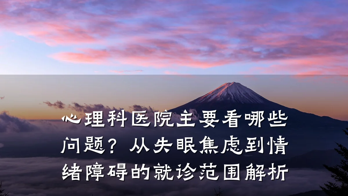 心理科医院主要看哪些问题？从失眠焦虑到情绪障碍的就诊范围解析