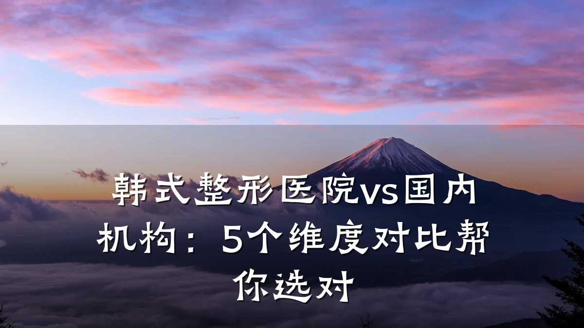 韩式整形医院vs国内机构：5个维度对比帮你选对