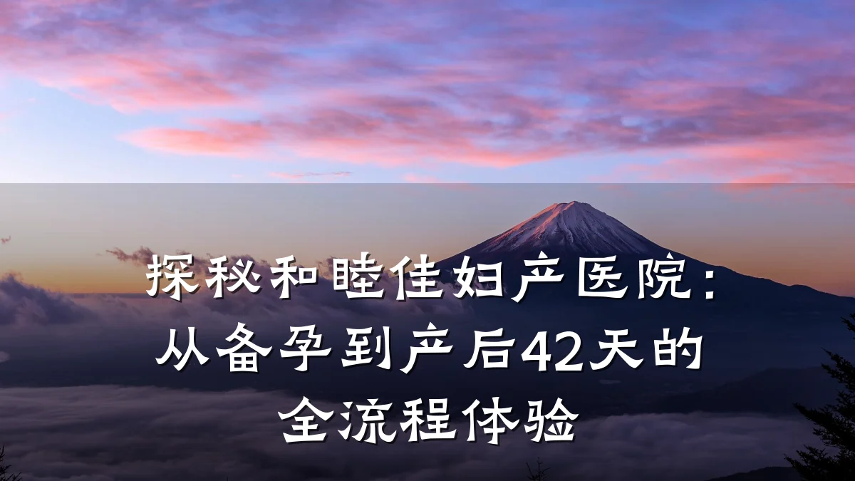 探秘和睦佳妇产医院：从备孕到产后42天的全流程体验