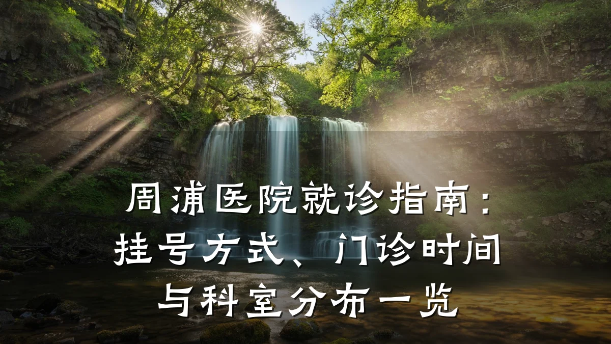 周浦医院就诊指南:挂号方式、门诊时间与科室分布一览