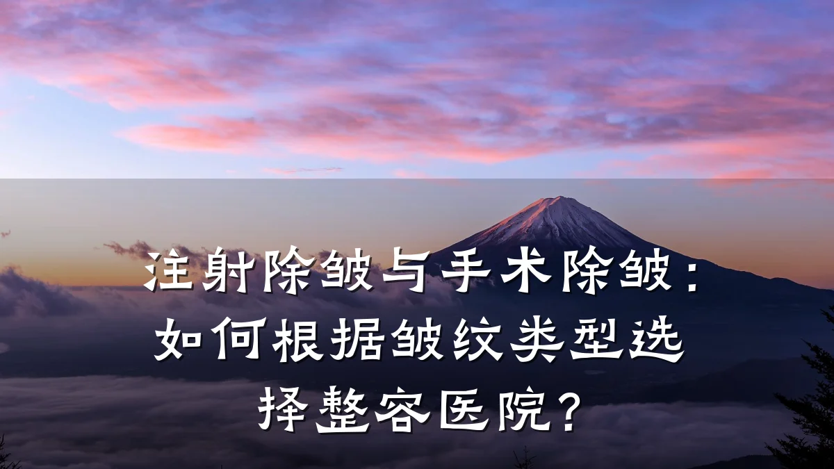 注射除皱与手术除皱：如何根据皱纹类型选择整容医院？