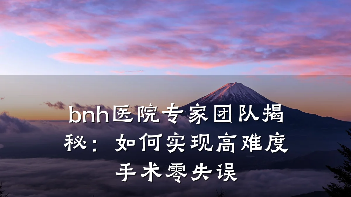 bnh医院专家团队揭秘：如何实现高难度手术零失误