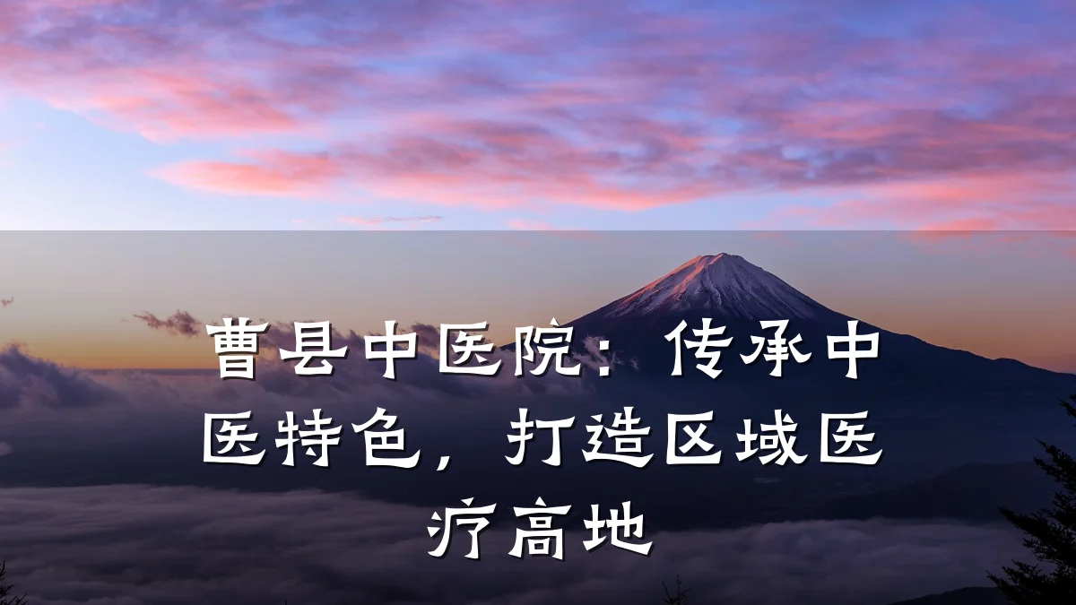 曹县中医院:传承中医特色,打造区域医疗高地