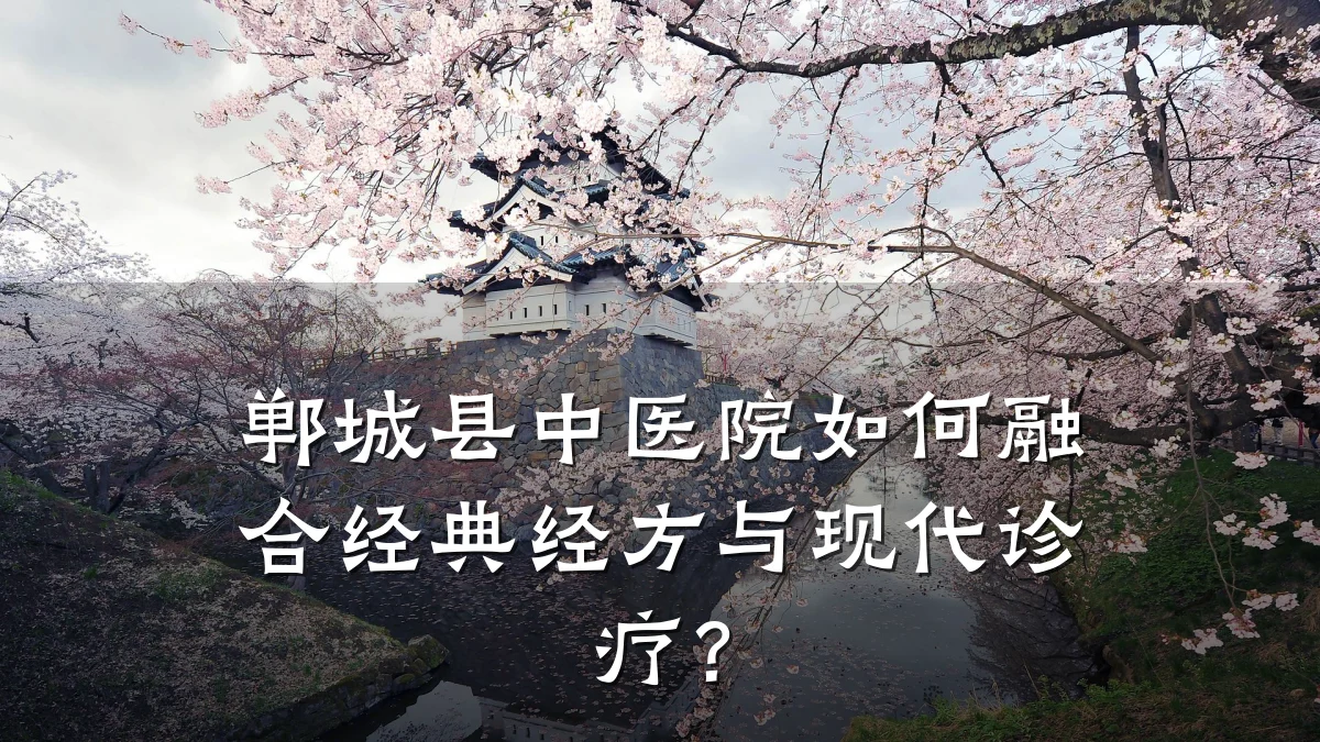郸城县中医院如何融合经典经方与现代诊疗?