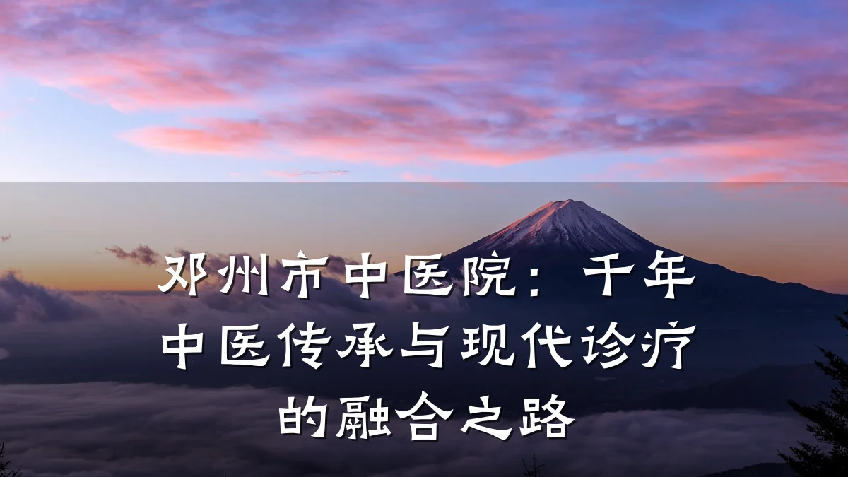 邓州市中医院：千年中医传承与现代诊疗的融合之路