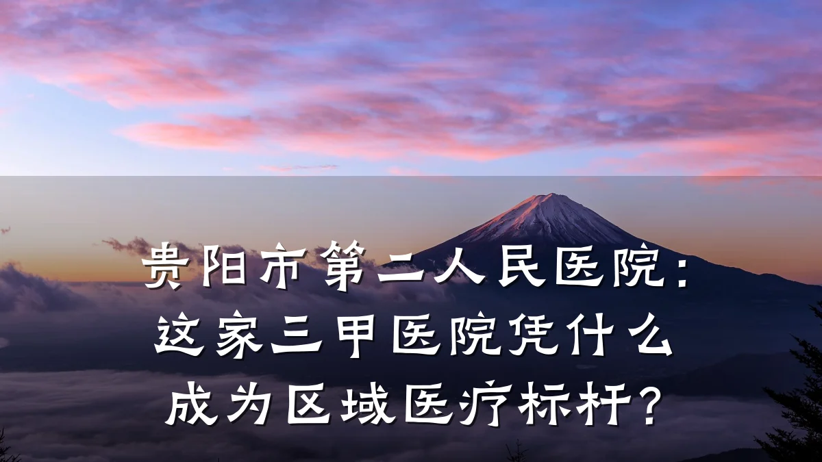 贵阳市第二人民医院:这家三甲医院凭什么成为区域医疗标杆?