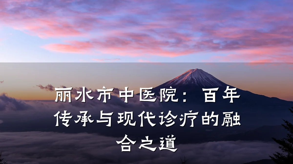 丽水市中医院:百年传承与现代诊疗的融合之道