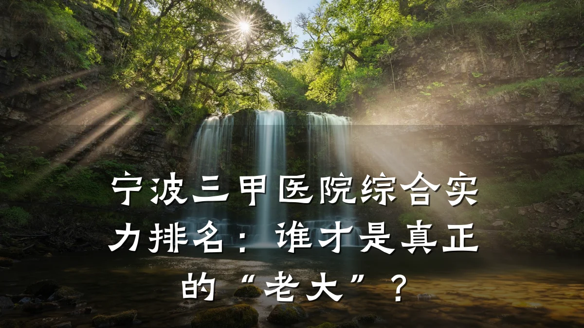 宁波三甲医院综合实力排名:谁才是真正的“老大”?