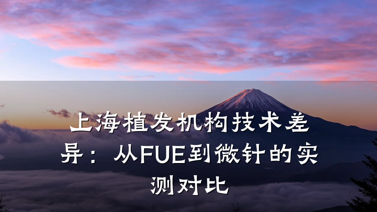 上海植发机构技术差异:从FUE到微针的实测对比