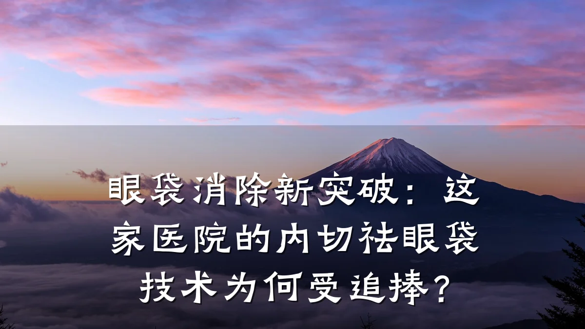 眼袋消除新突破:这家医院的内切祛眼袋技术为何受追捧?