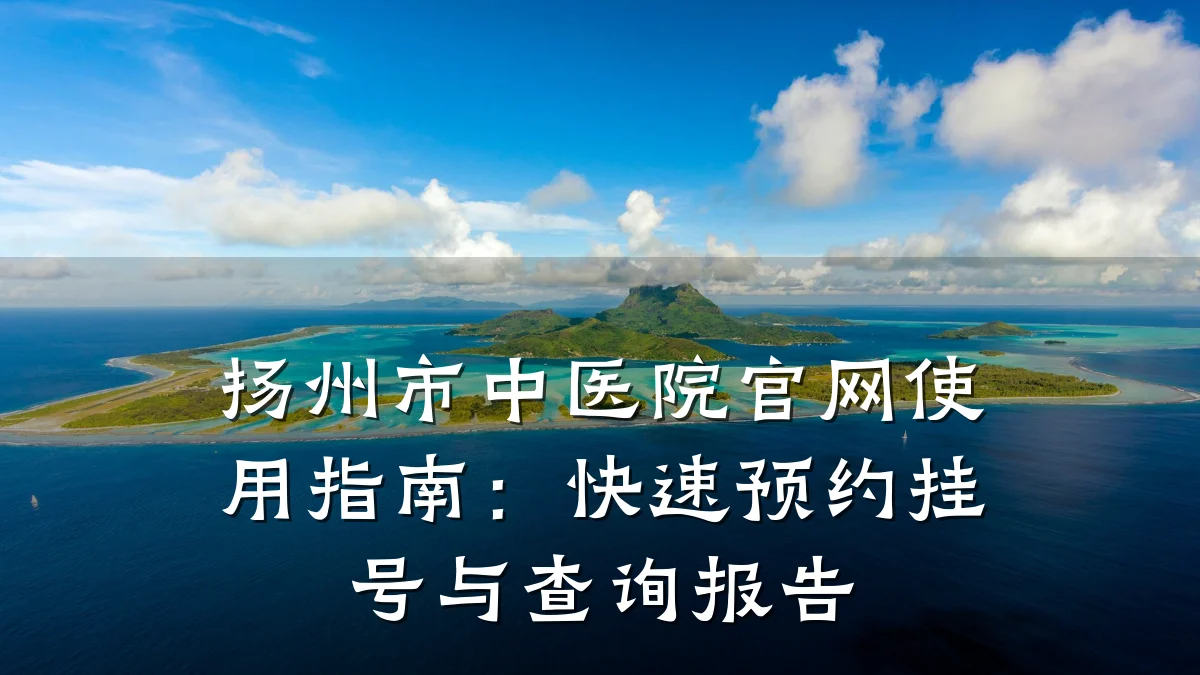 扬州市中医院官网使用指南:快速预约挂号与查询报告
