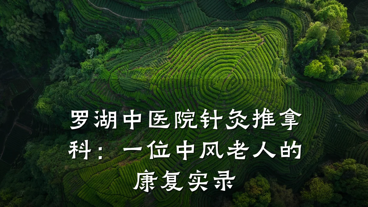 罗湖中医院针灸推拿科：一位中风老人的康复实录