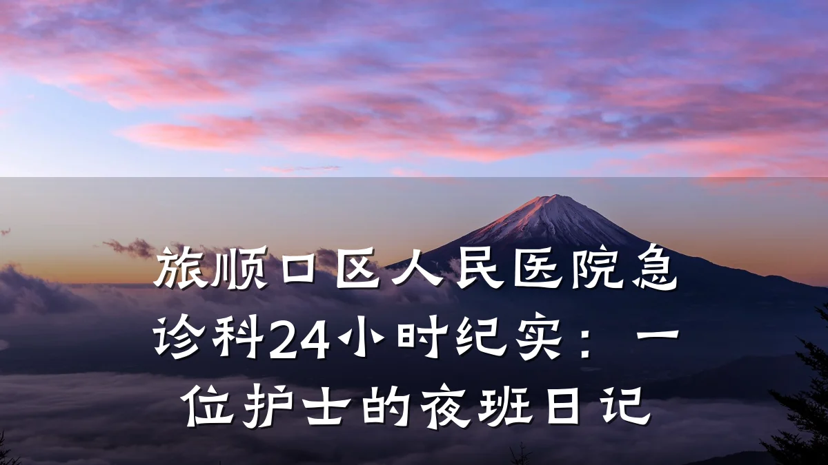 旅顺口区人民医院急诊科24小时纪实:一位护士的夜班日记