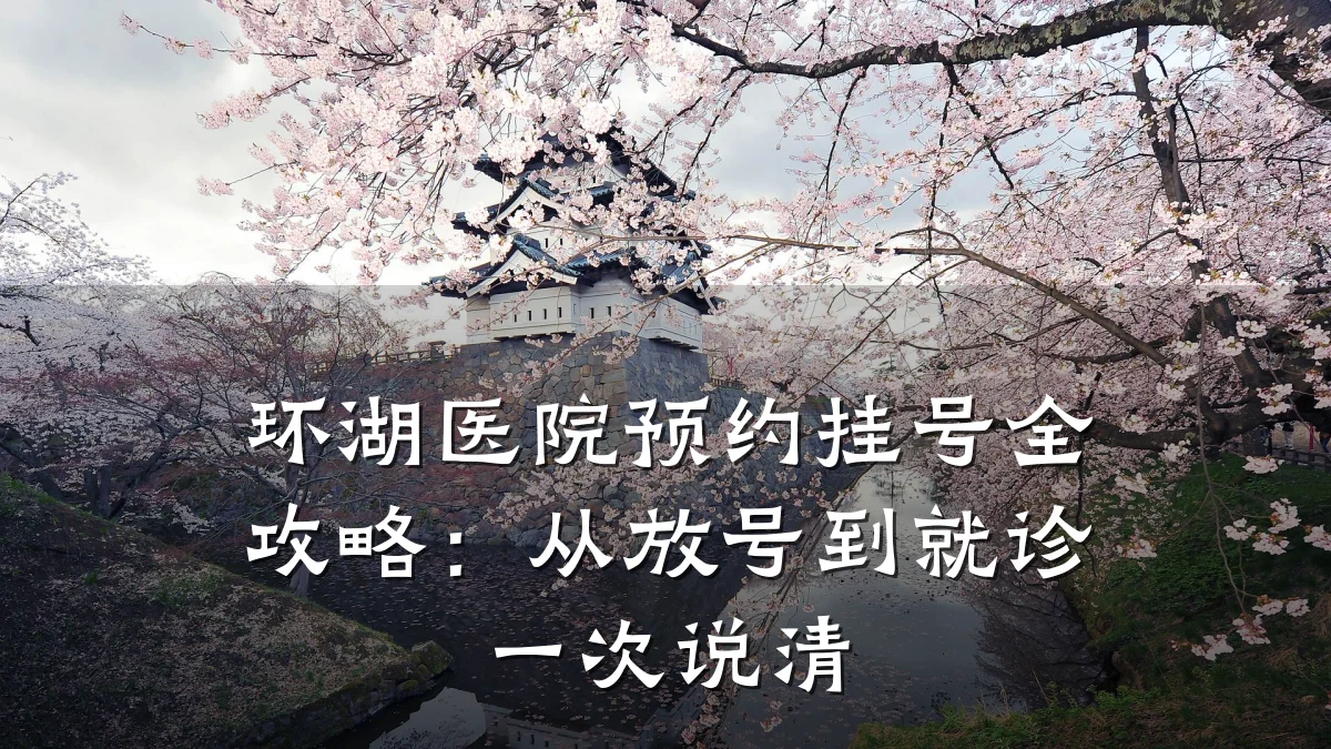 环湖医院预约挂号全攻略:从放号到就诊一次说清