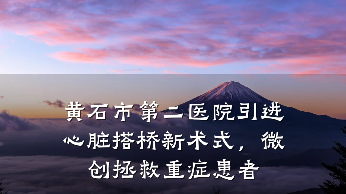 黄石市第二医院引进心脏搭桥新术式，微创拯救重症患者