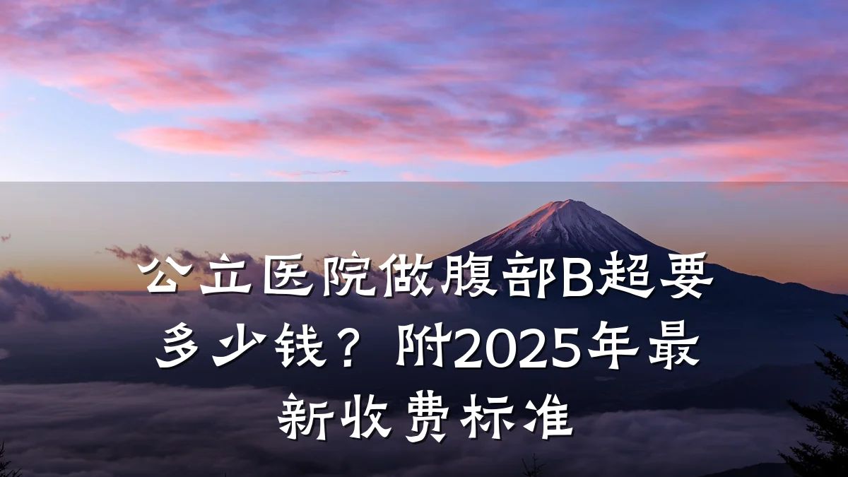 公立医院做腹部B超要多少钱？附2025年最新收费标准