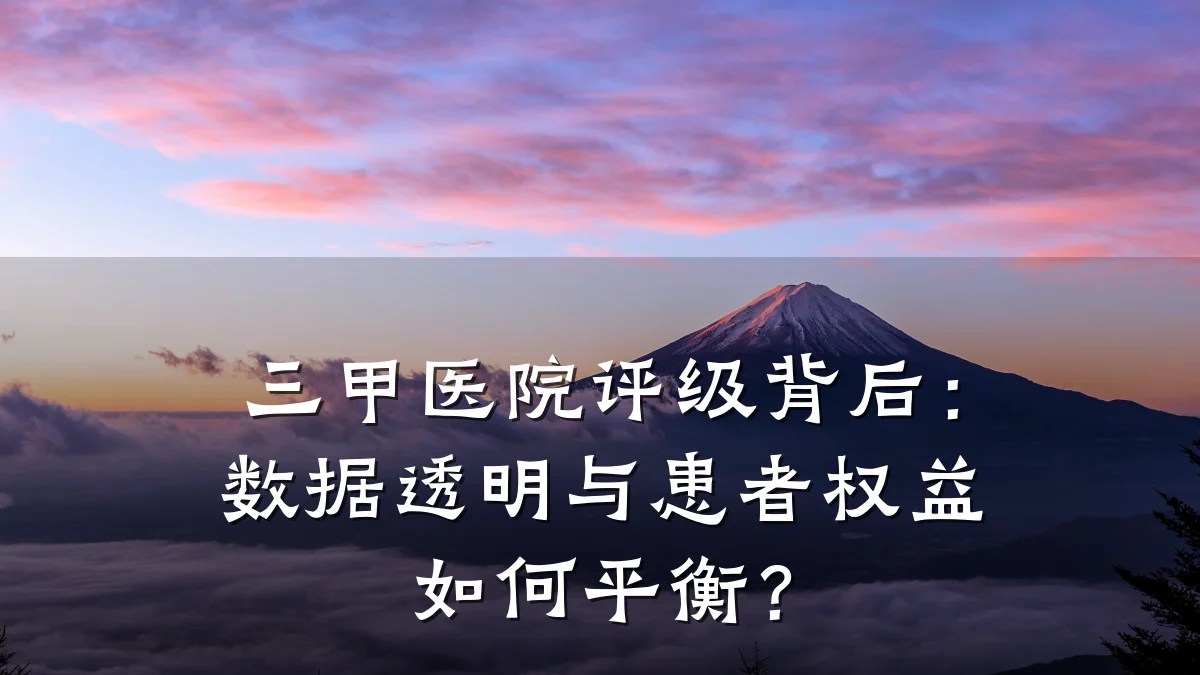 三甲医院评级背后:数据透明与患者权益如何平衡?