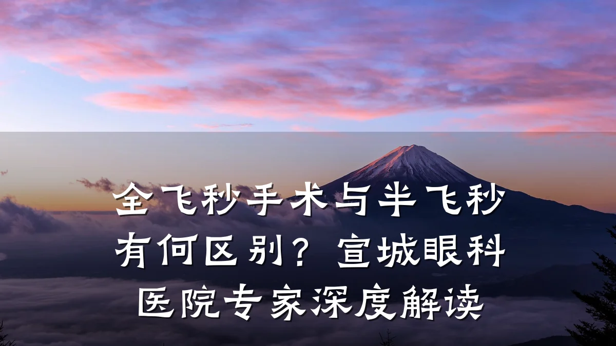 全飞秒手术与半飞秒有何区别？宣城眼科医院专家深度解读
