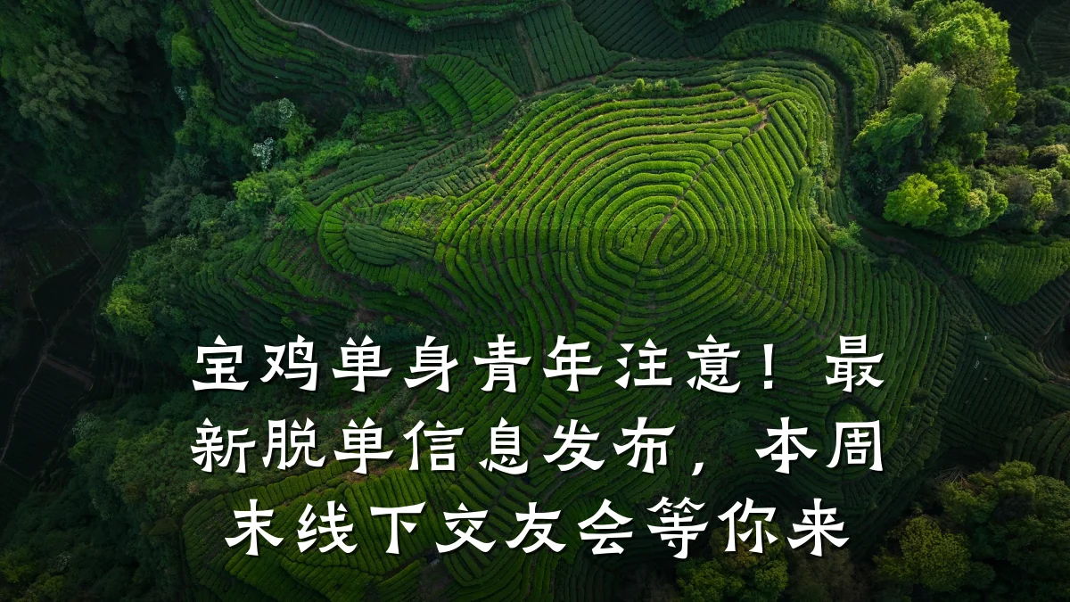 宝鸡单身青年注意!最新脱单信息发布,本周末线下交友会等你来