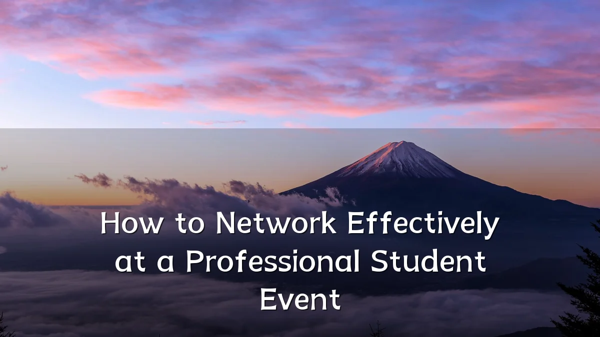 How to Network Effectively at a Professional Student Event