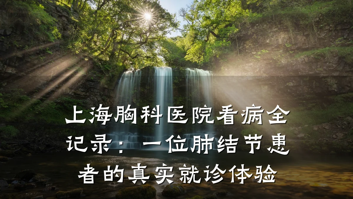 上海胸科医院看病全记录:一位肺结节患者的真实就诊体验