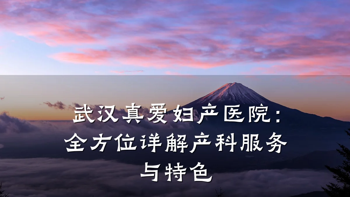 武汉真爱妇产医院:全方位详解产科服务与特色